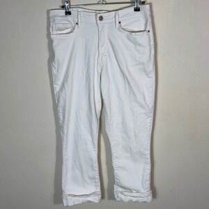 Signature Levi Strauss Mid-Rise Capri White Jeans‎ Womens Size 12